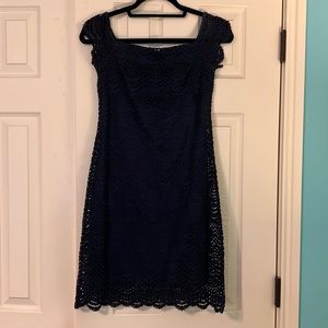 Navy Lilly Pulitzer off the shoulder Jane Dress